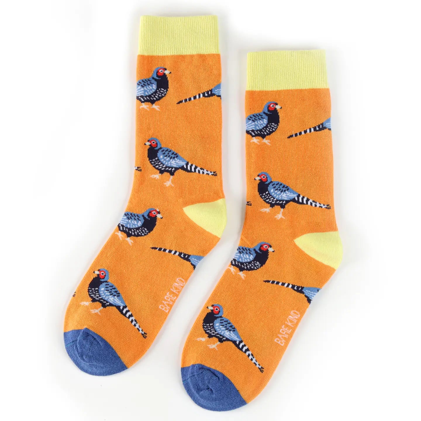 Pheasant Socks | Bamboo Socks | Orange Socks | Bird Socks