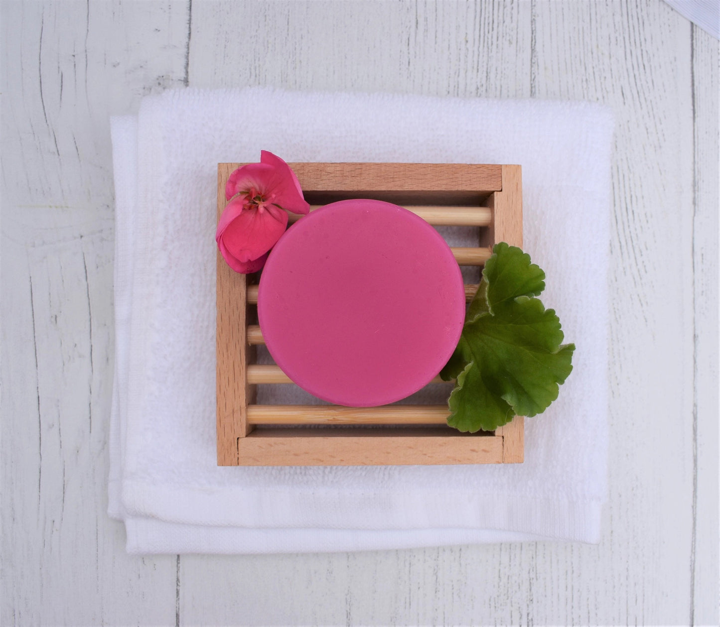 Handmade Solid Conditioner Bar in Tin. Rose Geranium.