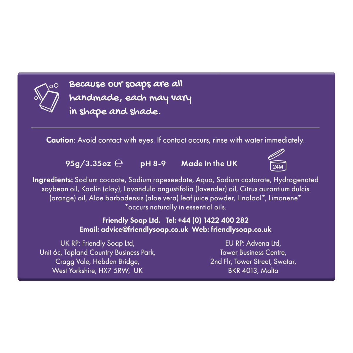 Shaving Bar - Naked and Natural - Orange & Lavender