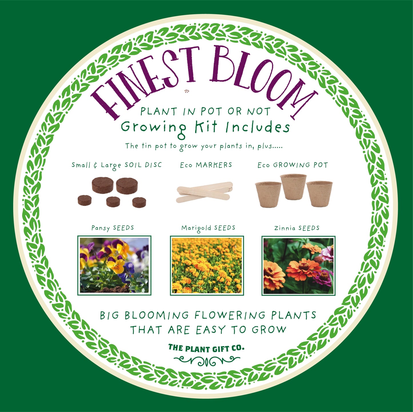 Finest Blooms. Eco Grow Your Own Flowers Gardening Kit.