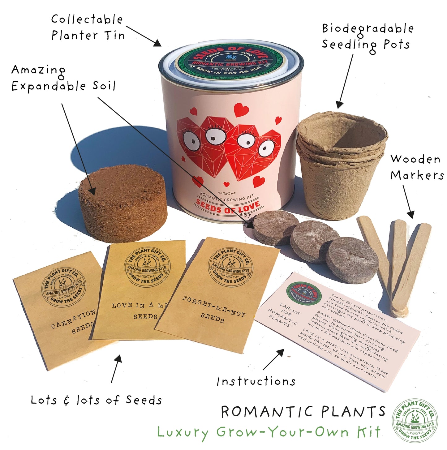 Seeds of Love. Eco Grow Your Own Plant Kit, Gardening Kit