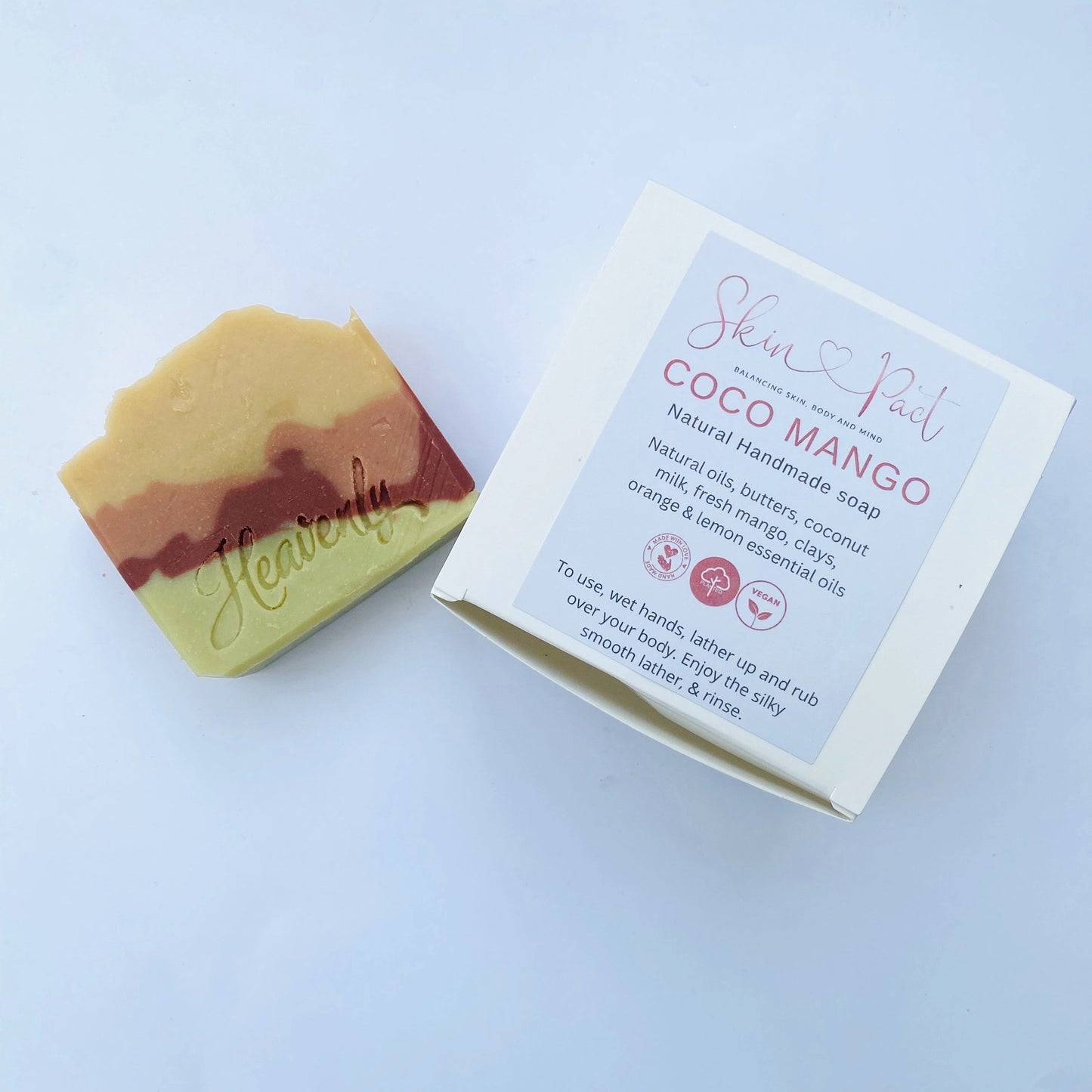 Handmade Soap Coco Mango Natural Cold Process Soap Boxed - 150g