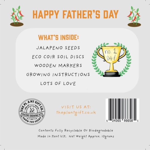 Father's Day Card - Happy Father's Day. Eco Mini Chilli Grow Kit
