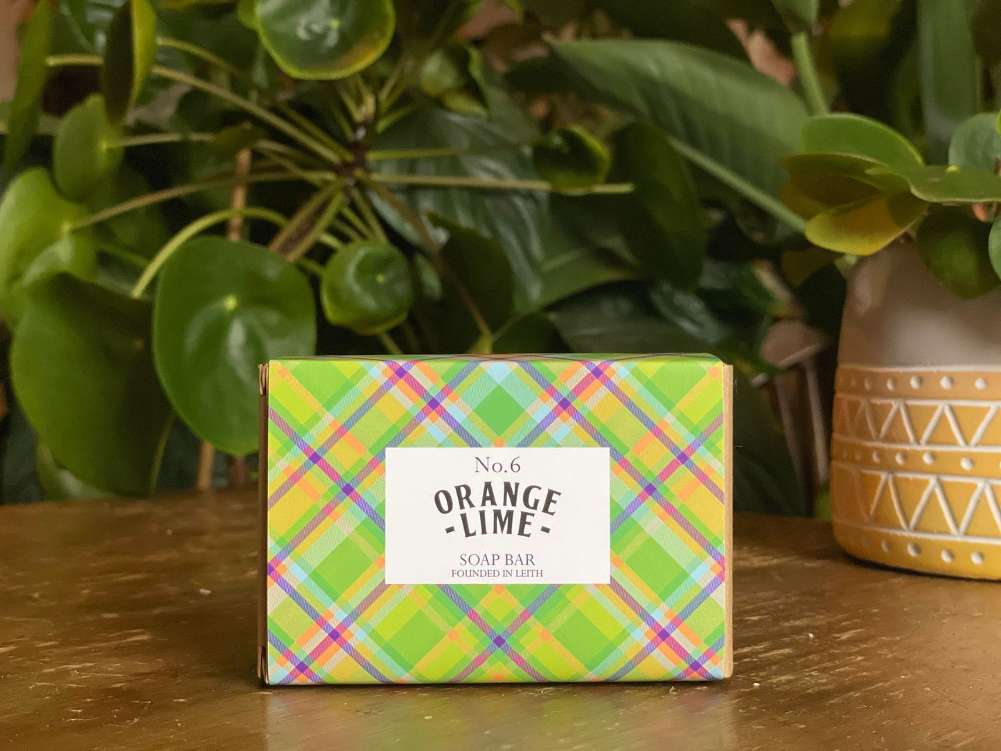 Hand Made Tartan Soap Bar - Orange & Lime