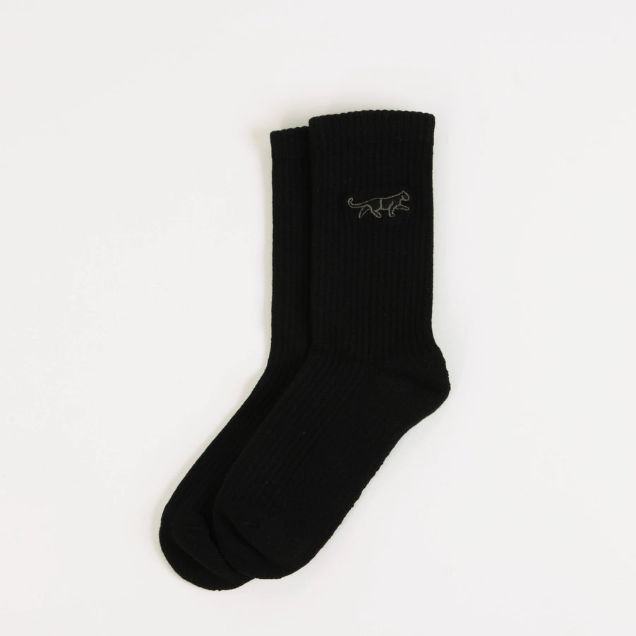 Black Panther Socks | Ribbed Bamboo Socks | Black Socks