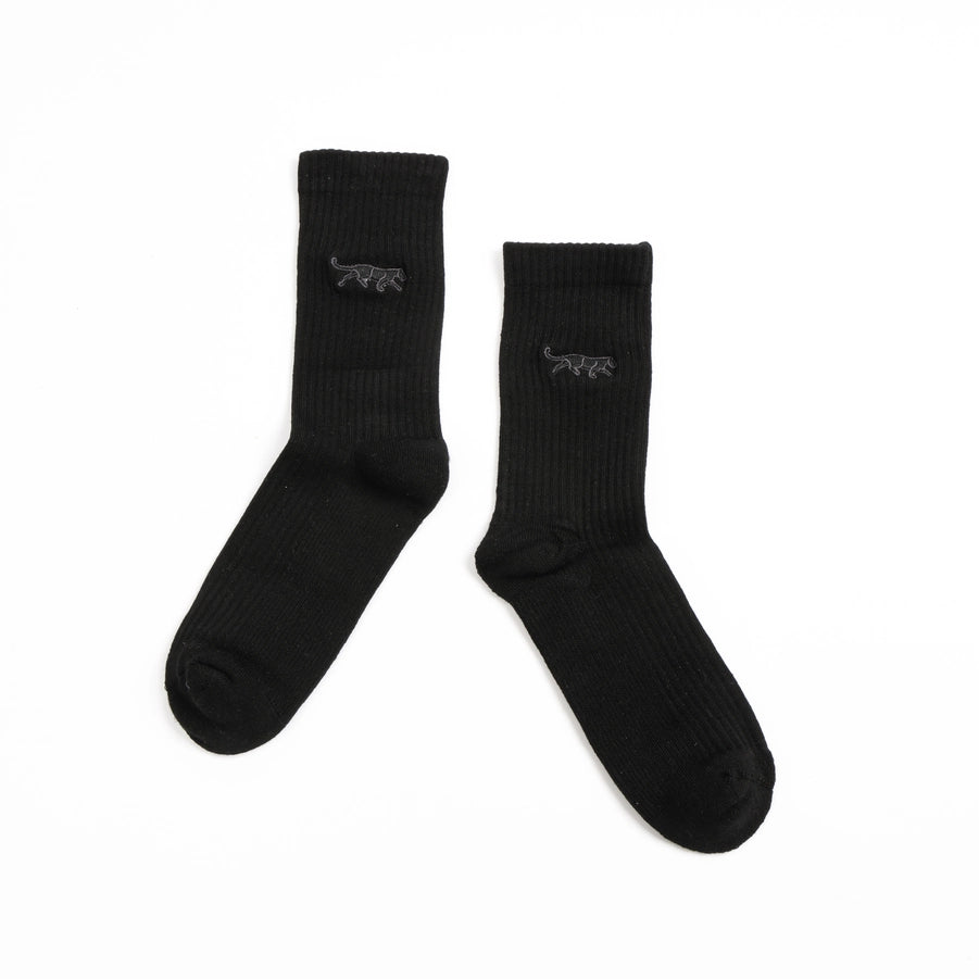 Black Panther Socks | Ribbed Bamboo Socks | Black Socks