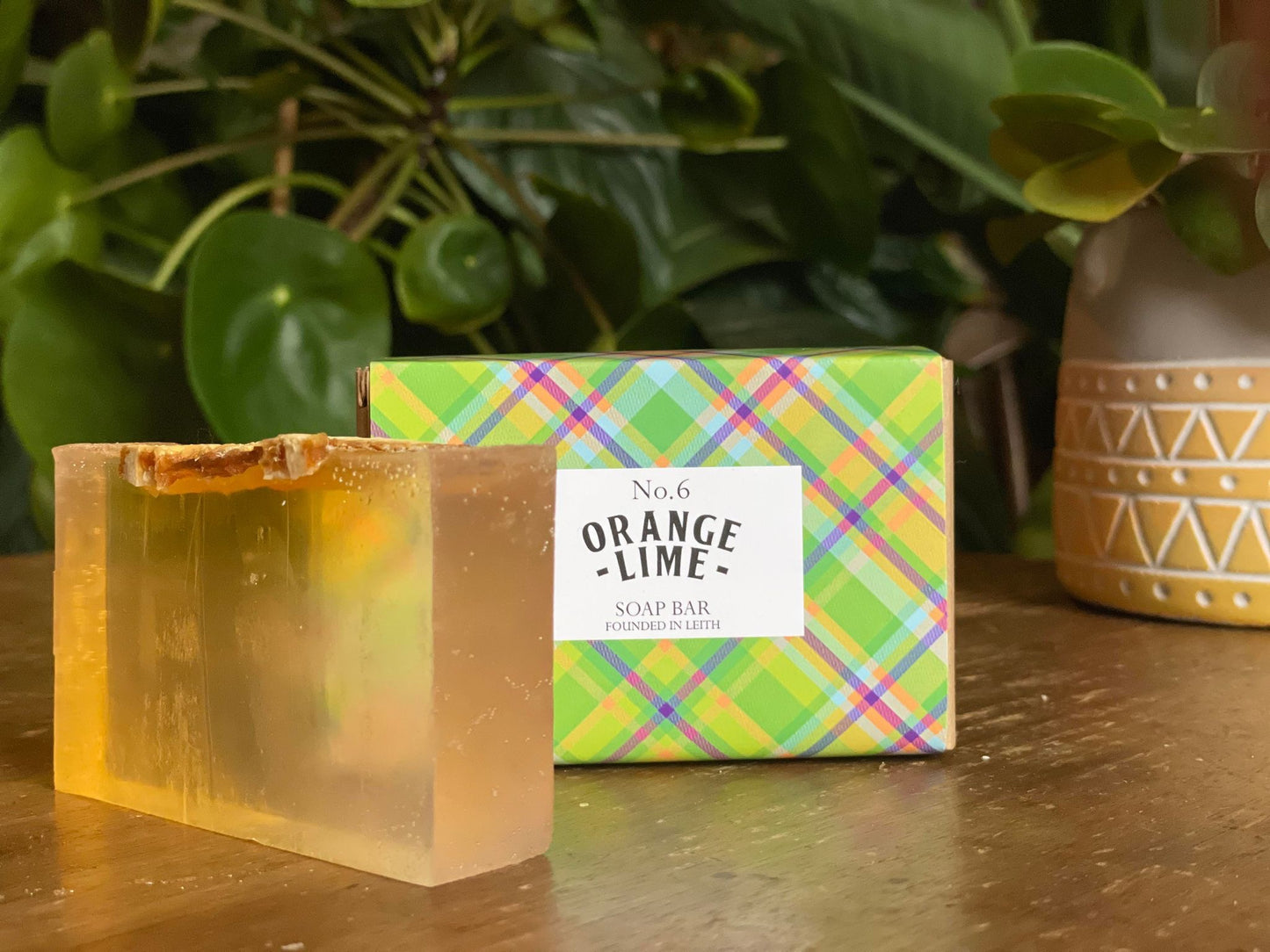 Hand Made Tartan Soap Bar - Orange & Lime
