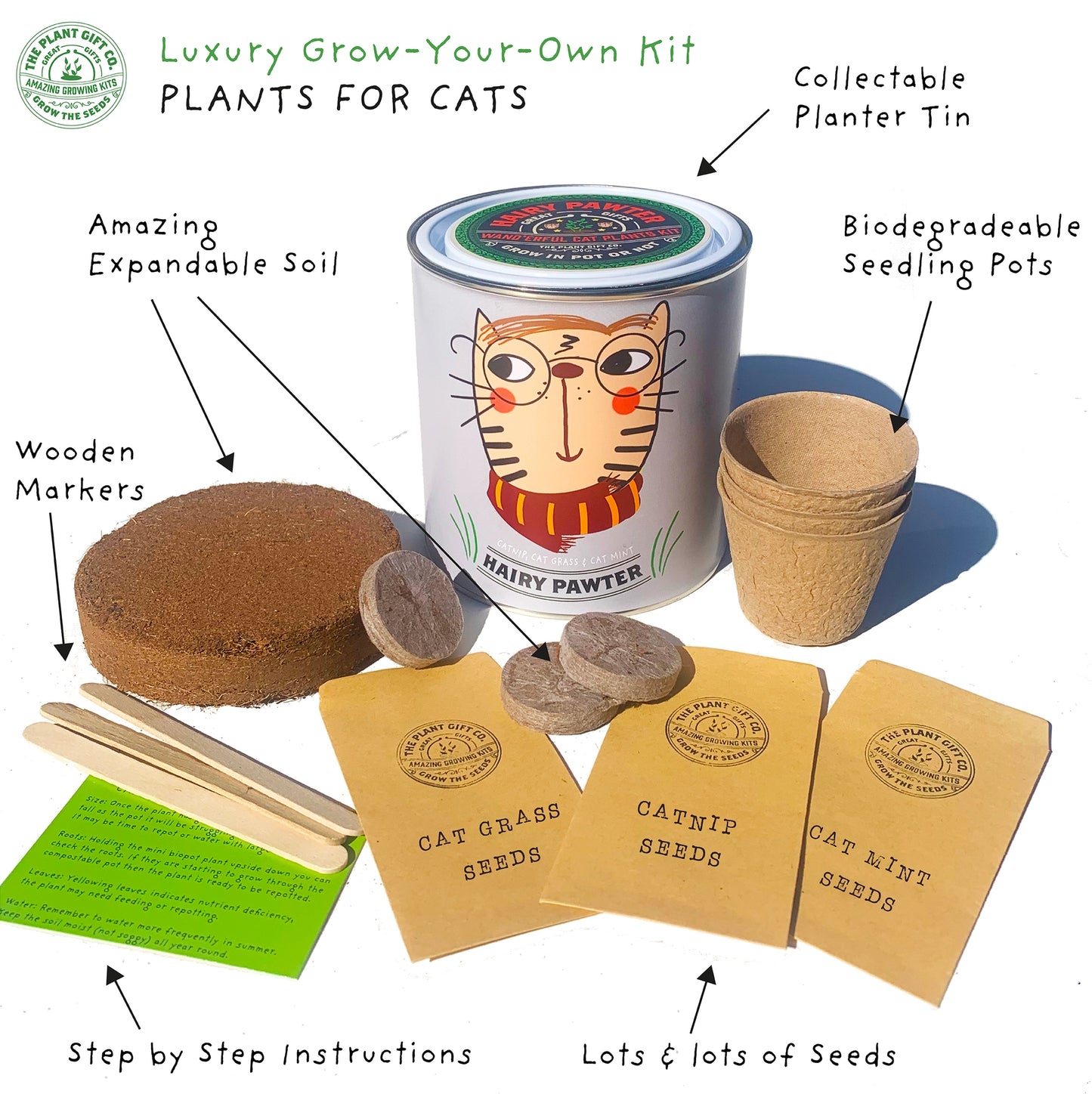 Hairy Pawter. Eco Grow Your Own Cat-Friendly Grow Kit.