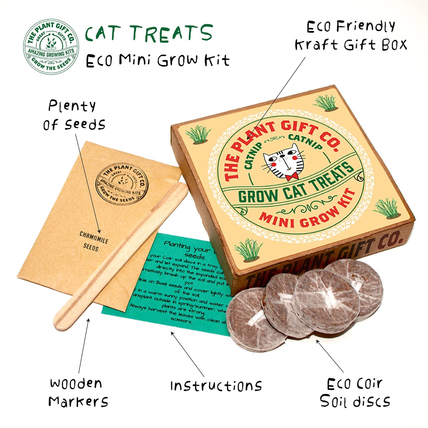 Grow Cat Treats. Cat Nip Seeds | Cat Lovers Eco Mini-Grow-Kit
