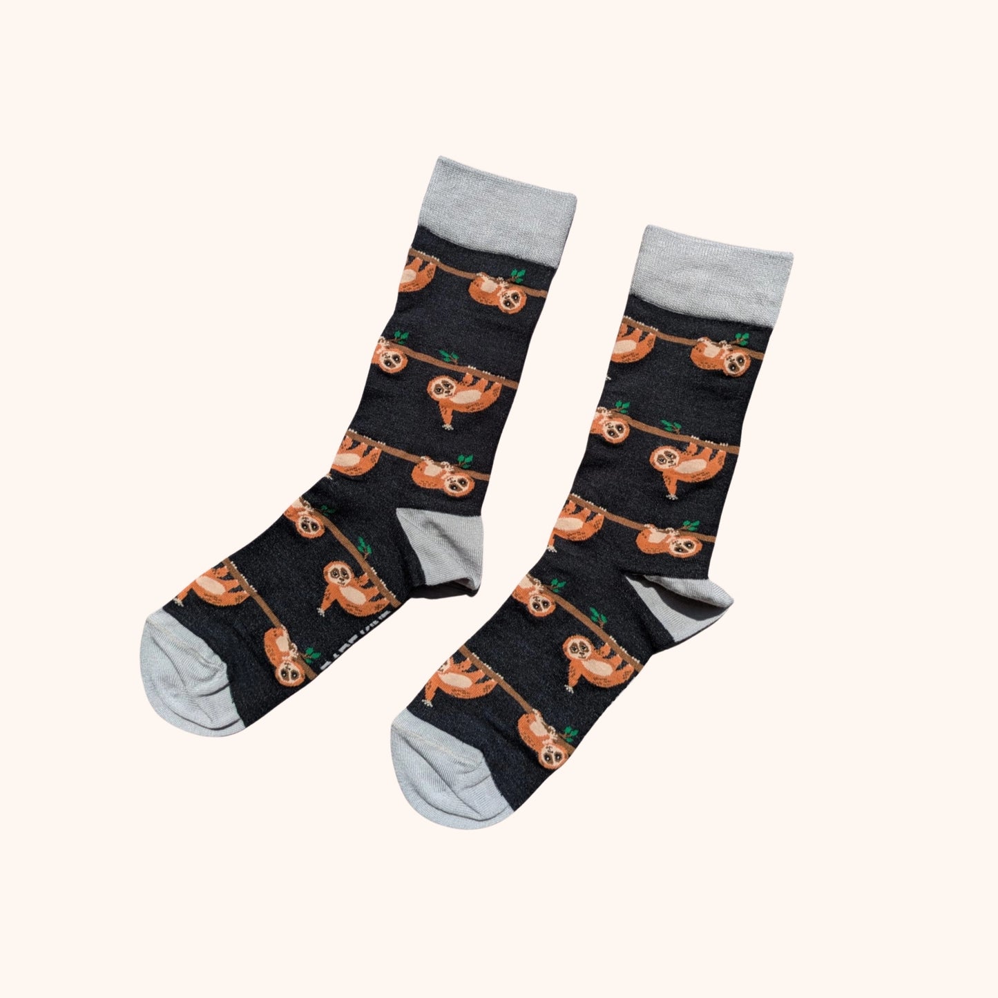 Slow Loris Socks | Bamboo Socks | Black Socks | Jungle