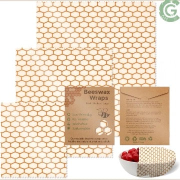 Reusable Beeswax Food Wrap Set of 3 (1L, 1M & 1S)