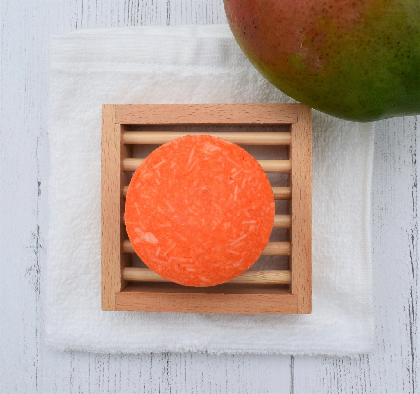 Handmade Solid Shampoo Bar in Tin. Mango. For Normal Hair.