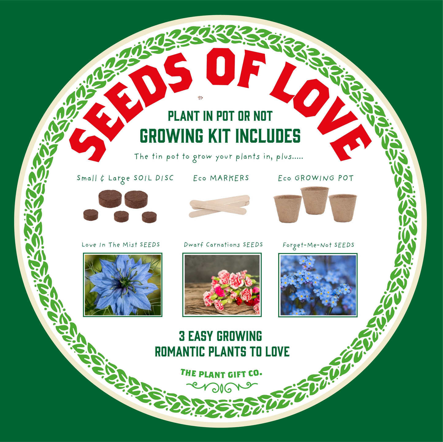 Seeds of Love. Eco Grow Your Own Plant Kit, Gardening Kit