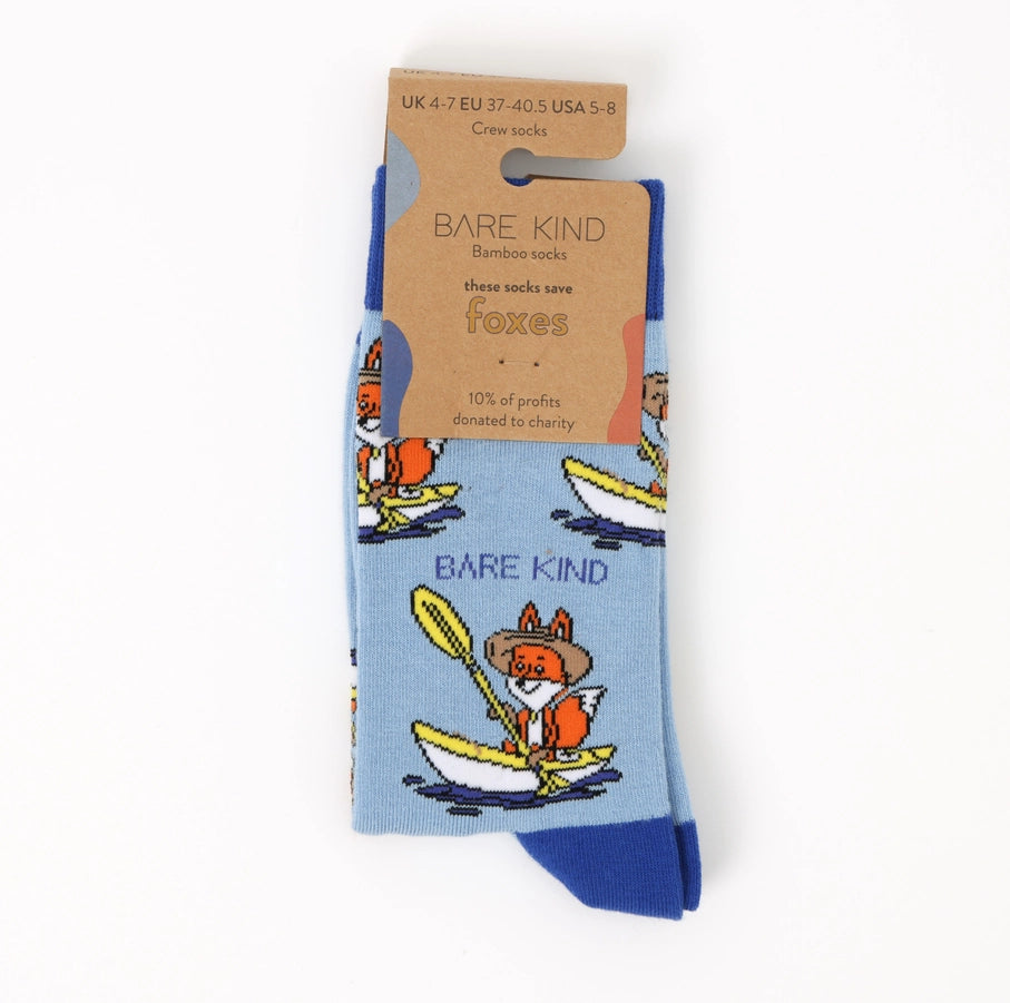 Fox Socks | Bamboo Socks | Blue Socks | Uk Socks