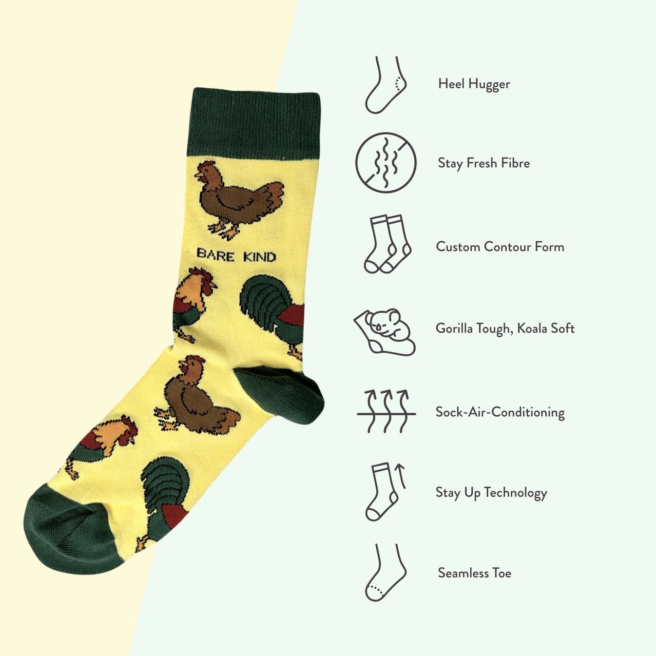 Chicken Socks | Bamboo Socks | Yellow Socks | Farm Socks