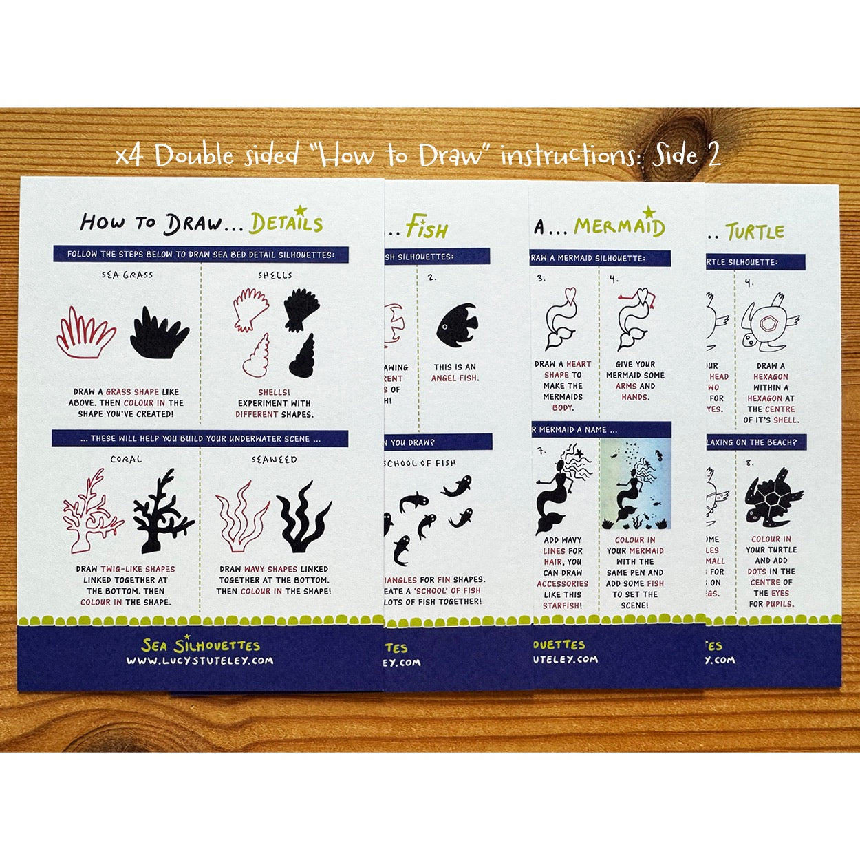 How To Draw... Sea Silhouettes, Activity Postcard Pack