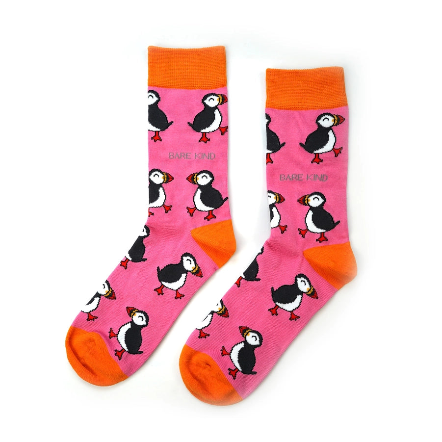 Puffin Socks | Bamboo Socks | Pink Socks | Atlantic Socks