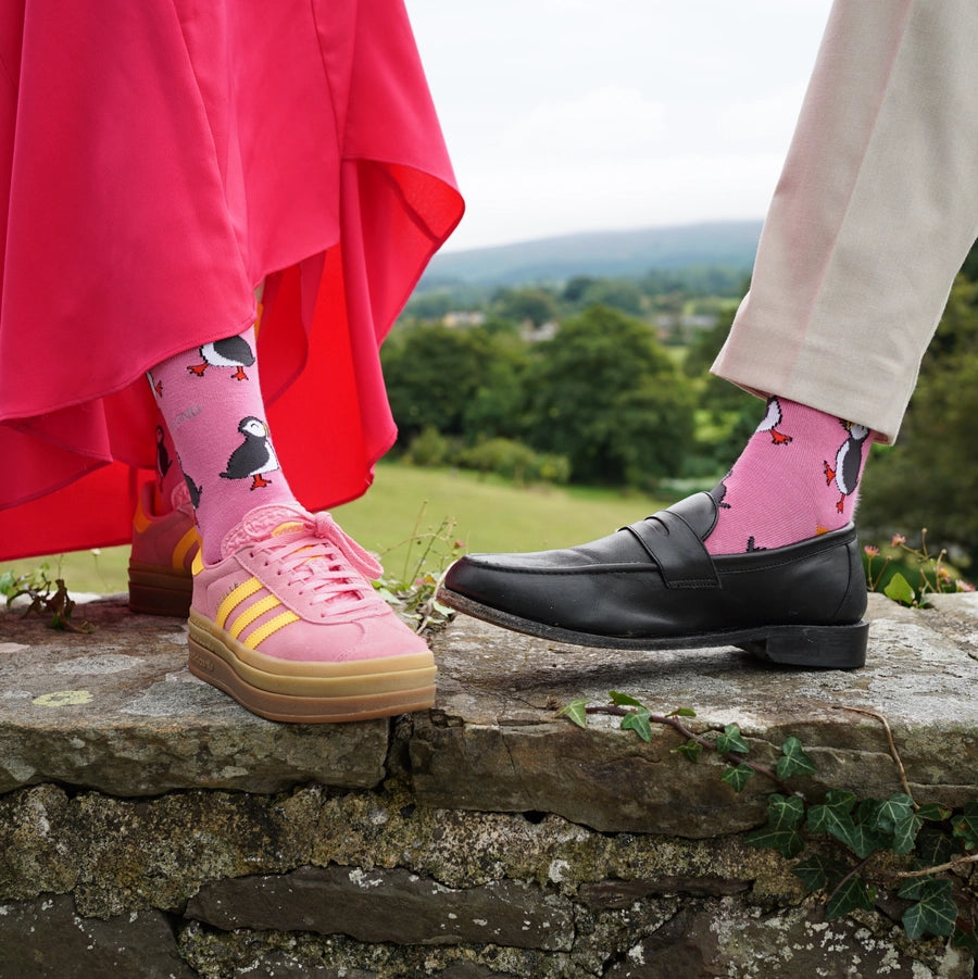 Puffin Socks | Bamboo Socks | Pink Socks | Atlantic Socks