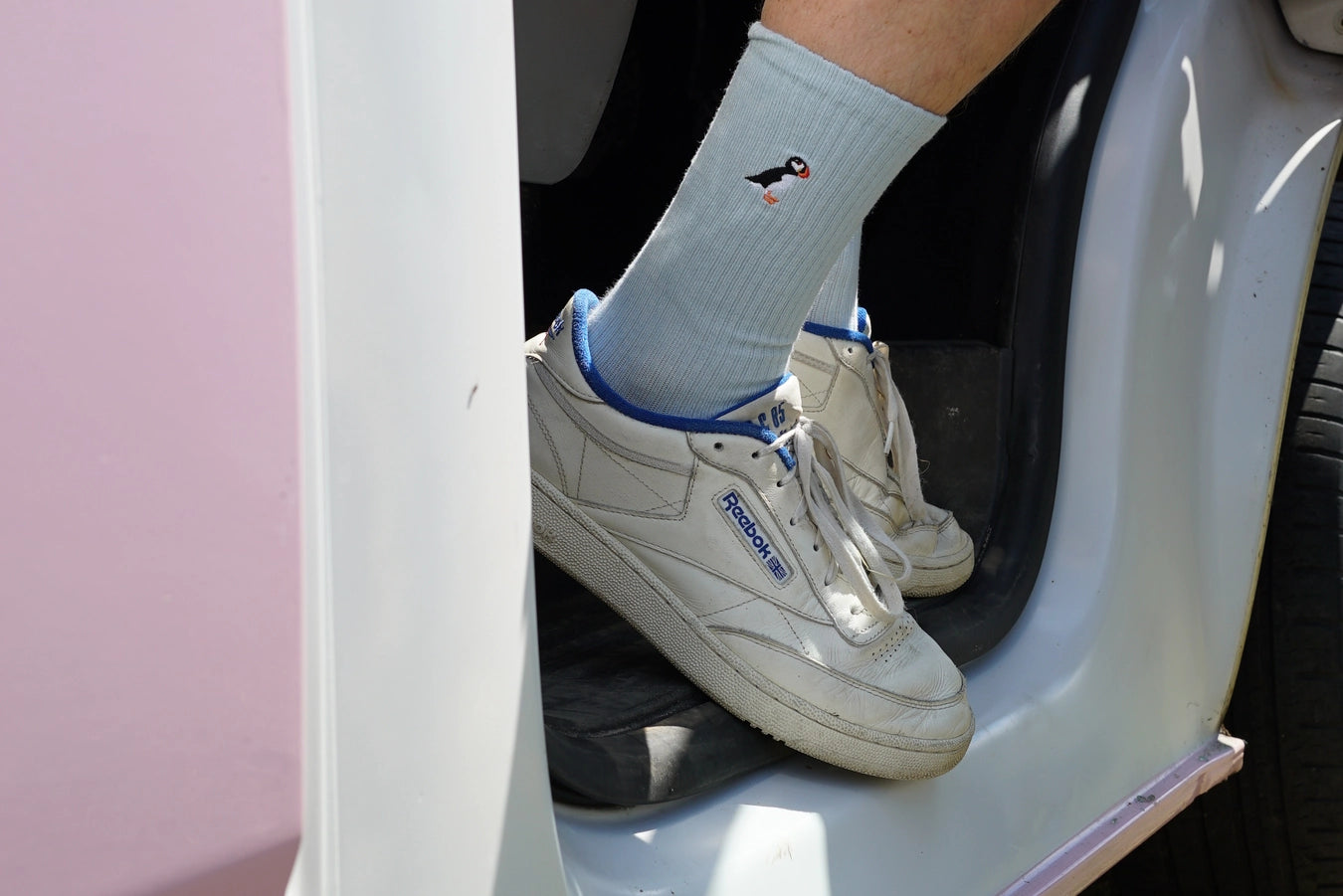 Puffin Socks | Ribbed Bamboo Socks | Blue Socks