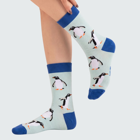 Gentoo Penguin Bamboo Socks | Blue | Bare Kind