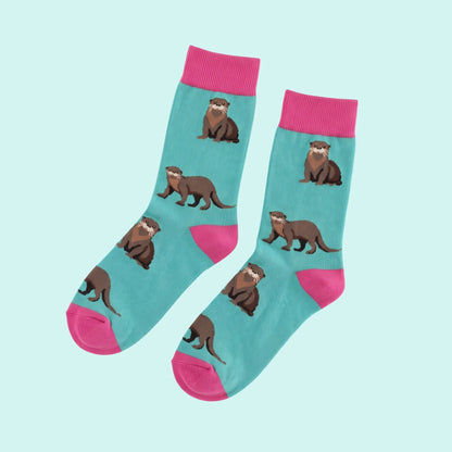 Giant Otter Socks | Bamboo Socks | Blue Socks