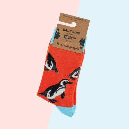 Humboldt Penguin Socks | Bamboo Socks | Orange Socks