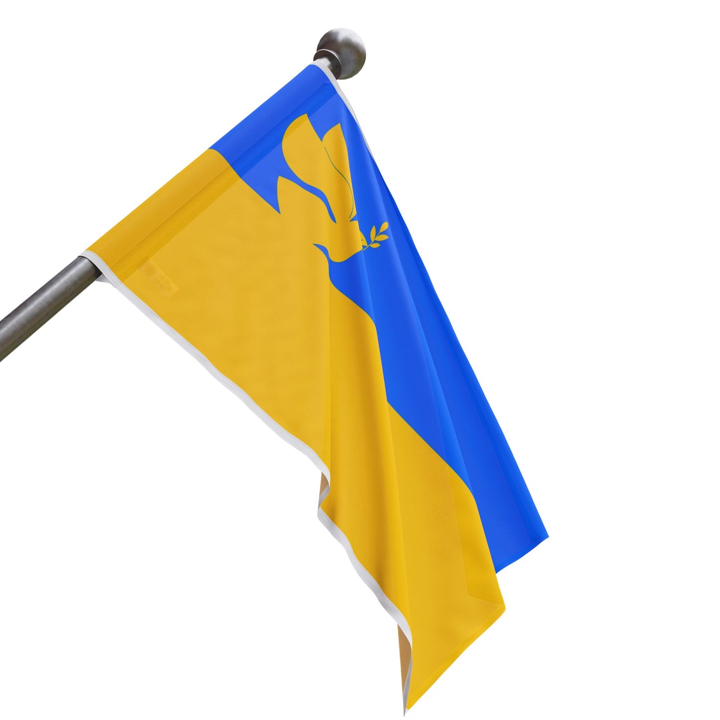 Ukrainian Flag with Dove of Peace. Proceeds to Ukrainian Aid. Single Sided