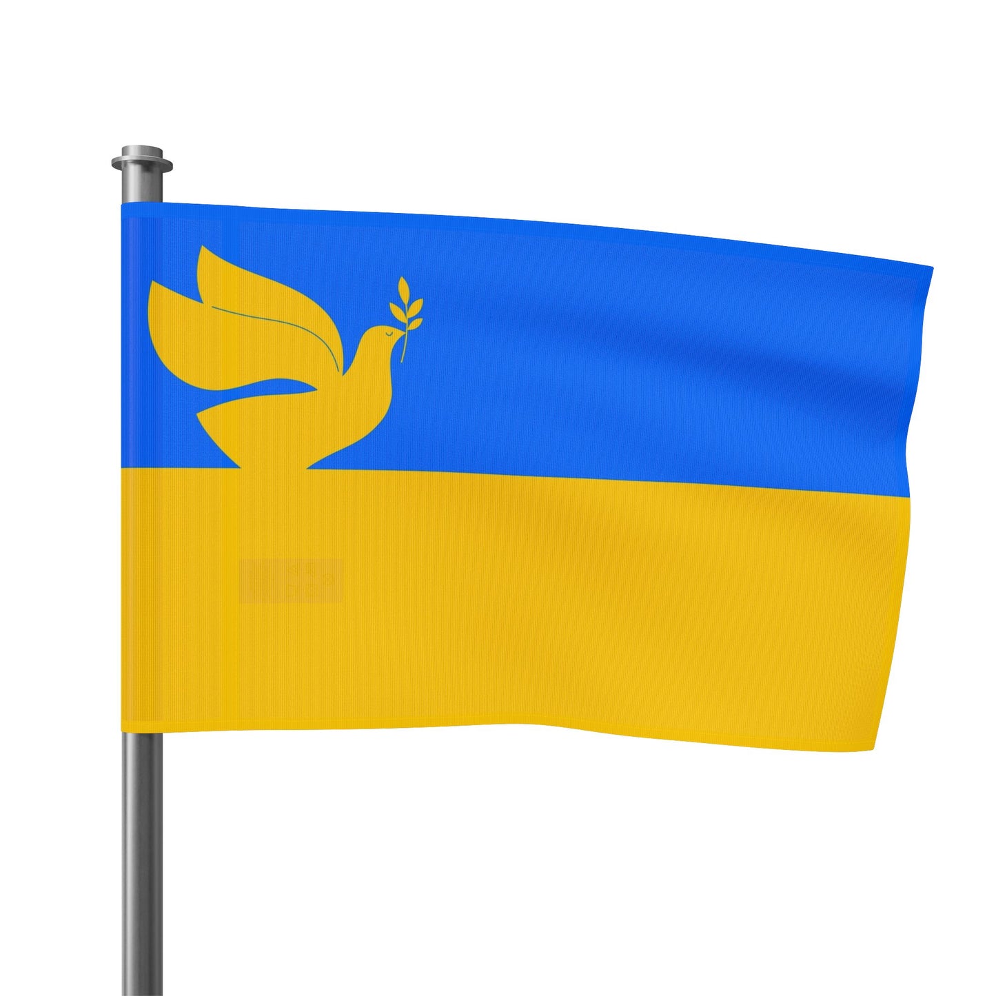 Ukrainian Flag with Dove of Peace. Proceeds to Ukrainian Aid. Single Sided