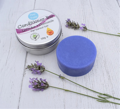 Handmade Solid Conditioner Bar in Tin. Lavender & Chamomile.