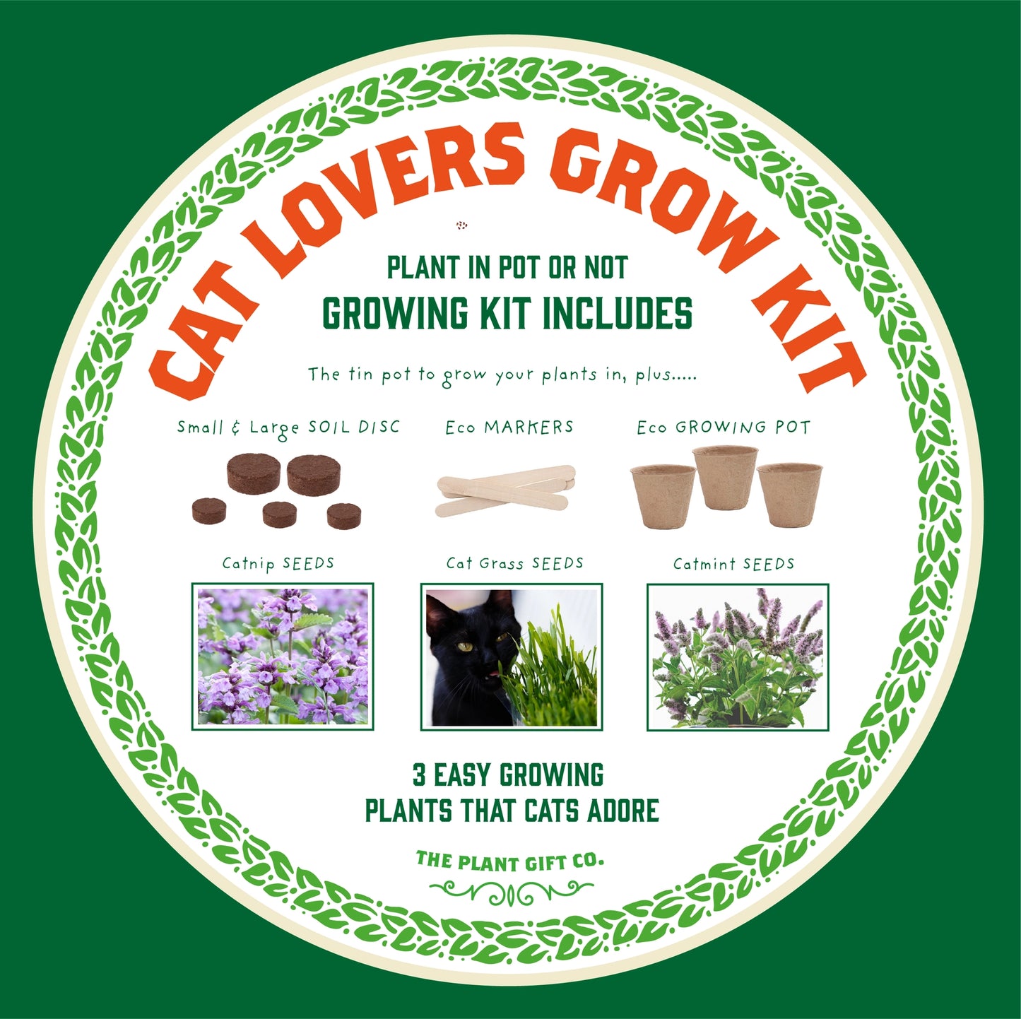 Purrfect Treat. Eco Grow Your Own Plant Kit, Gardening Kit. Cat Plants