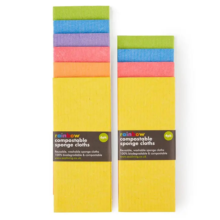 Compostable Sponge Cleaning Cloths | Rainbow 6-Pack