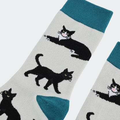 Cat Socks | Bamboo Socks | Grey & Blue Socks