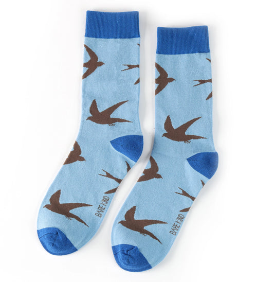 Swift Socks | Bamboo Socks | Blue Socks | Bird Socks