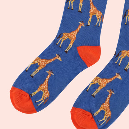 Northern Giraffe Socks | Bamboo Socks | Blue Socks