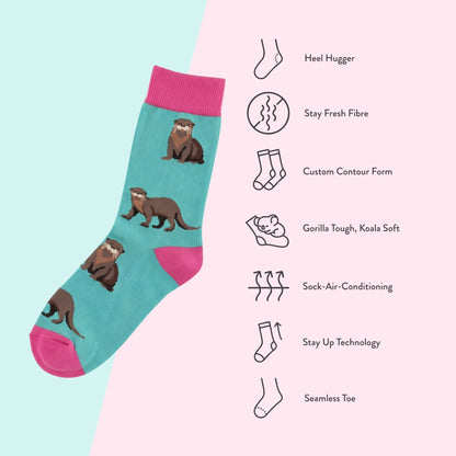 Giant Otter Socks | Bamboo Socks | Blue Socks