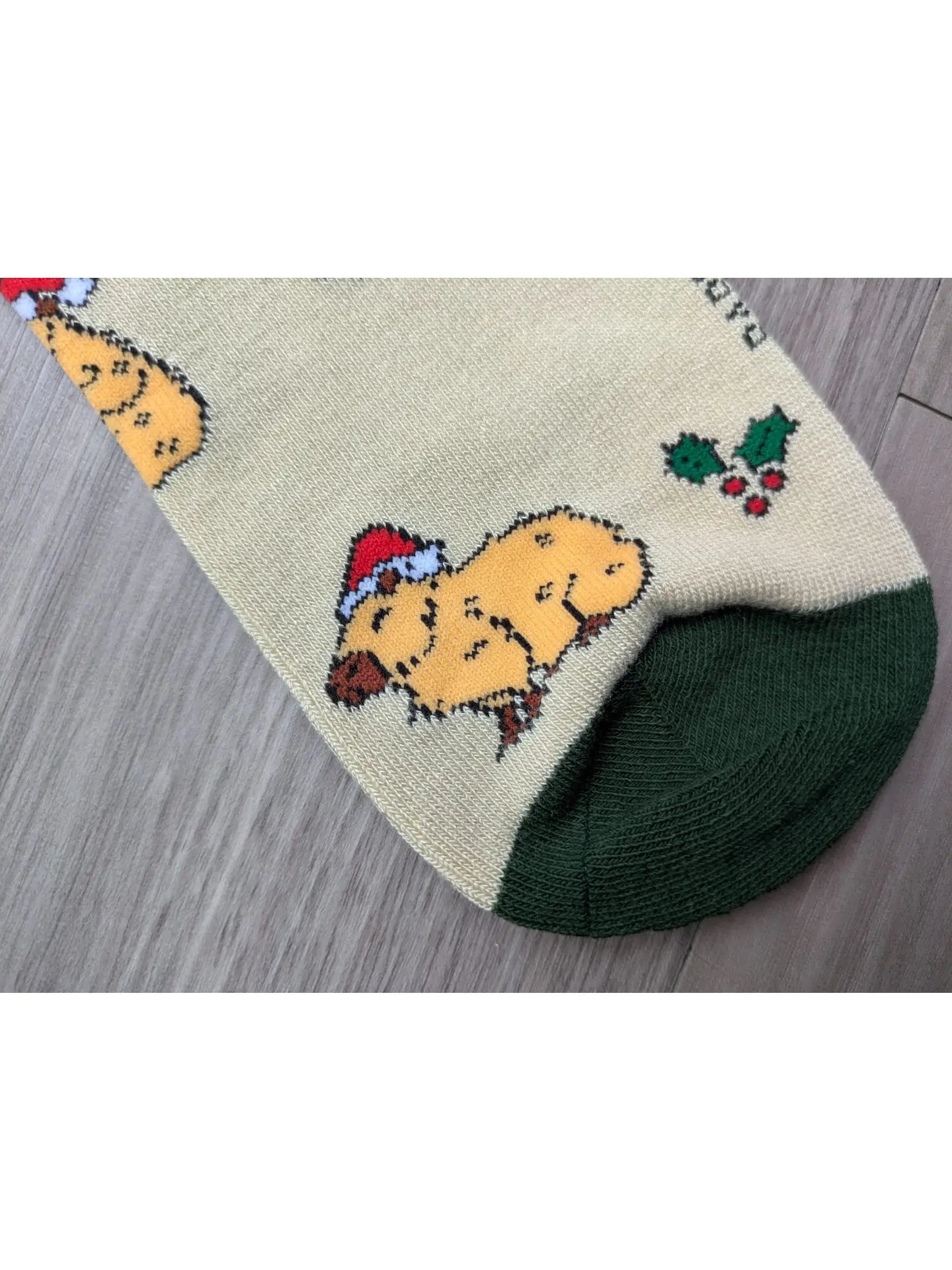 Christmas Capybara Socks | Bamboo Socks | Green Socks