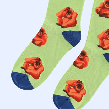 Sumatran Orangutan Socks | Bamboo Socks | Green Socks