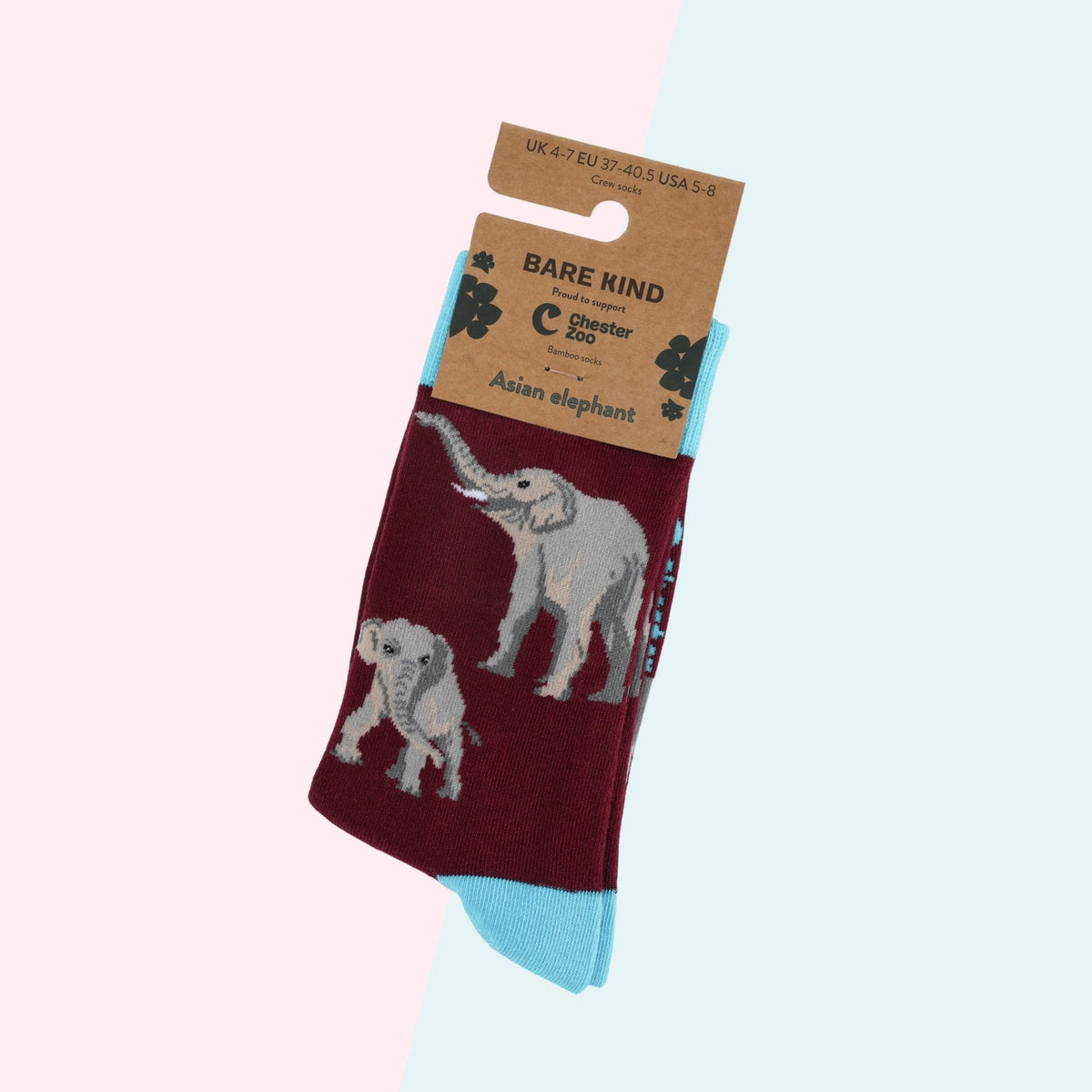 Asian Elephant Socks | Bamboo Socks | Purple Socks