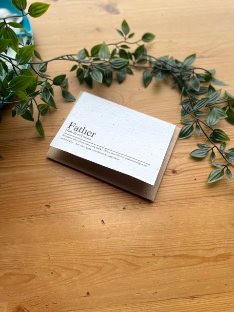 Father's Day Card - Plantable Greeting Card - Father Dictionary