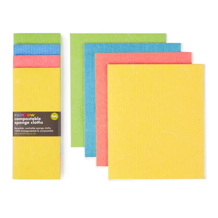 Compostable Sponge Cleaning Cloths | Rainbow 6-Pack