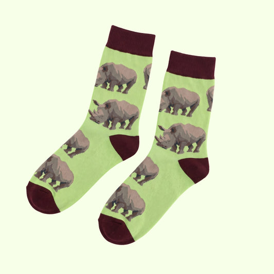 Black Rhino Socks | Bamboo Socks | Green Socks