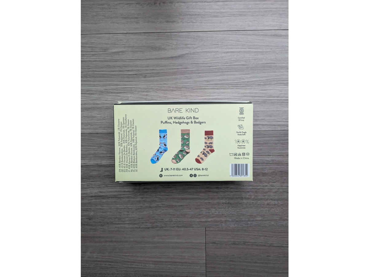 Uk Wildlife Socks | Bamboo Socks Gift Box | 3 Pairs Socks