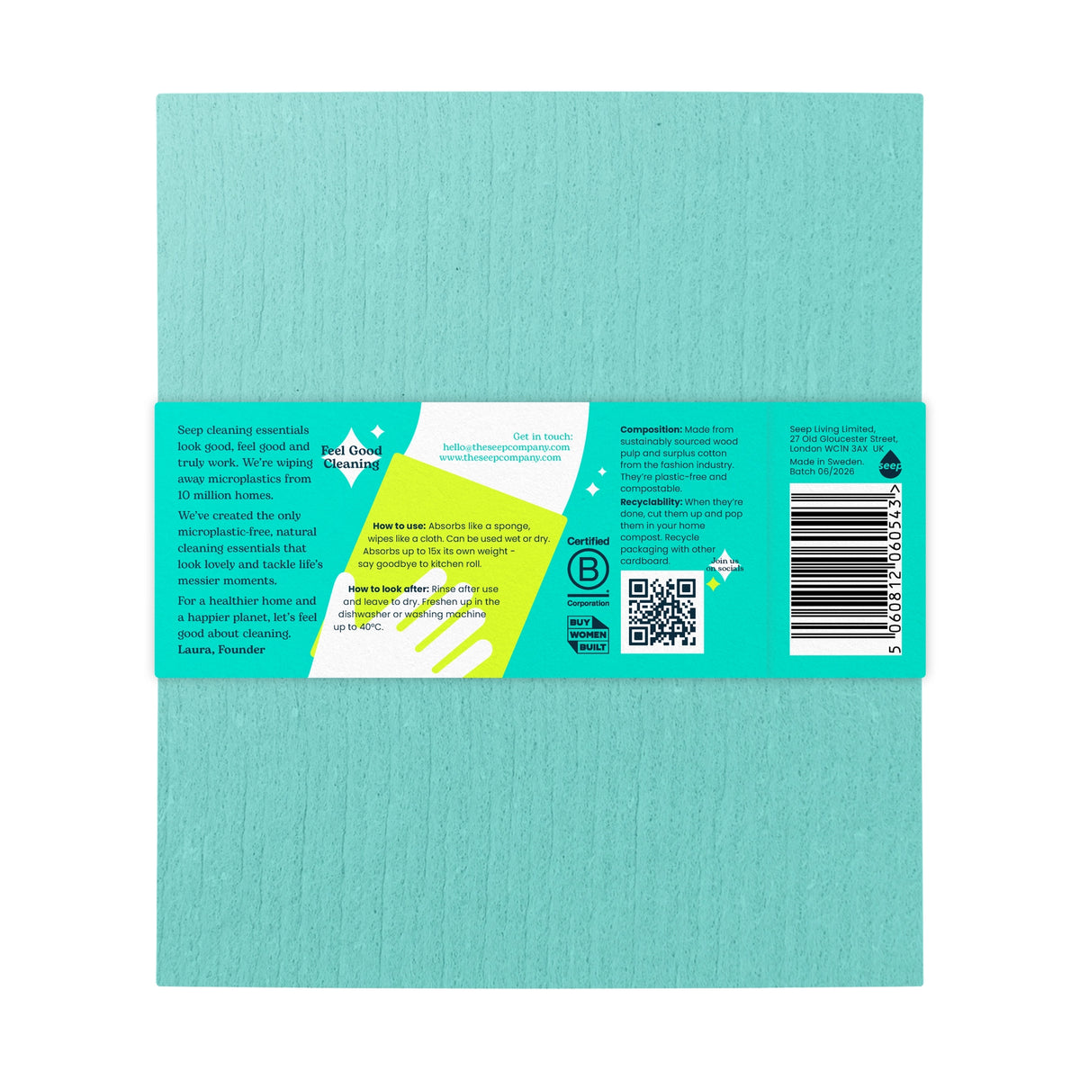 Eco Sponge Cloths (Pack of 2 Cloths)
