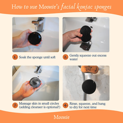 Konjac Sponge & Travel Pouch Gift Set