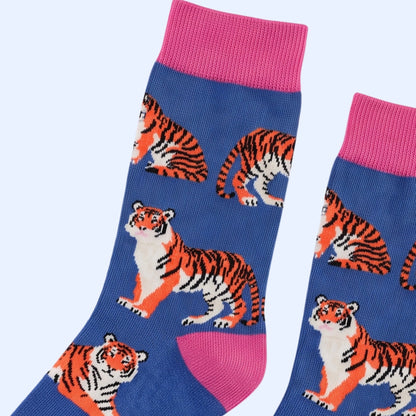 Sumatran Tiger Bamboo Socks | Blue | Bare Kind