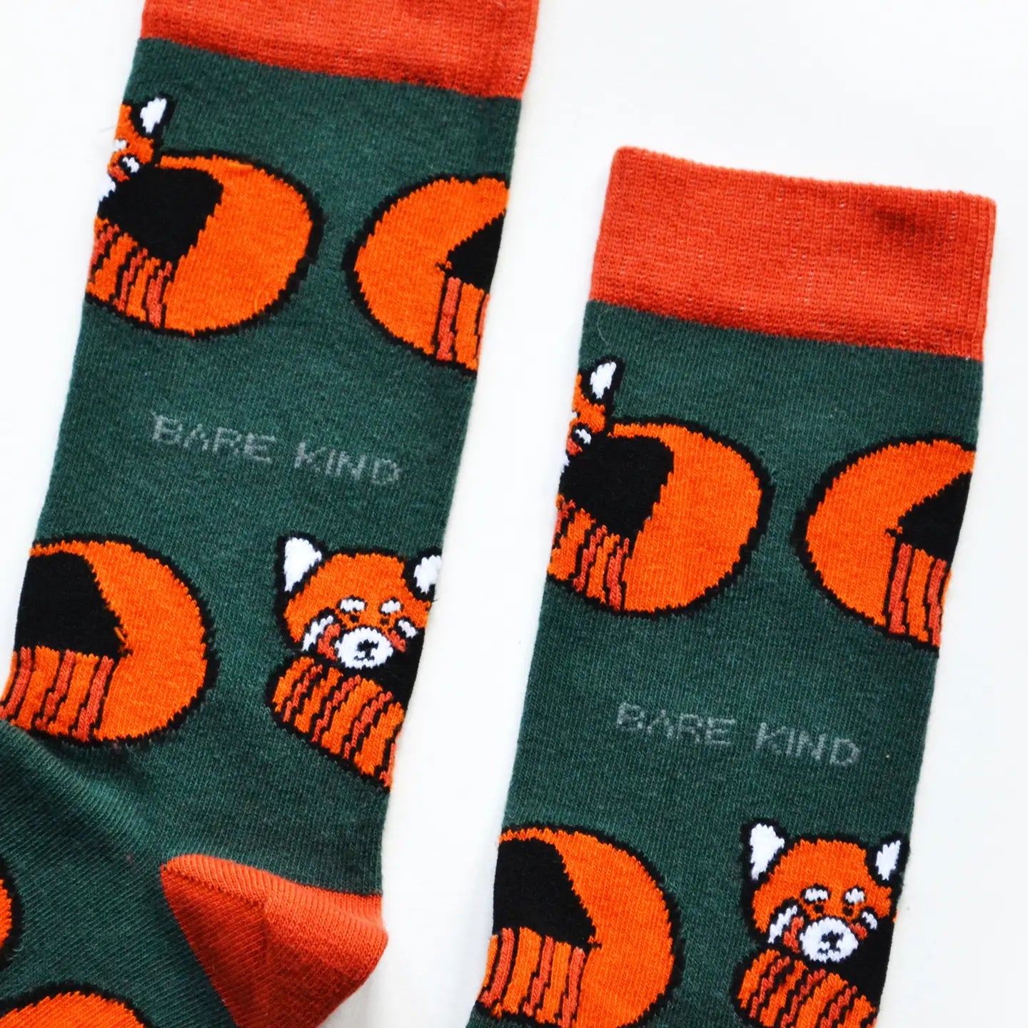 Red Panda Socks | Bamboo Socks | Green Socks