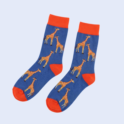 Northern Giraffe Socks | Bamboo Socks | Blue Socks