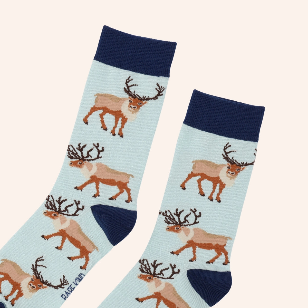 Reindeer Bamboo Socks | Blue | Bare Kind
