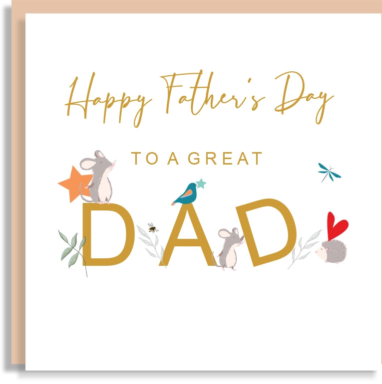 Father's Day Card - Great Dad Forest Animals - Father's Day Print
