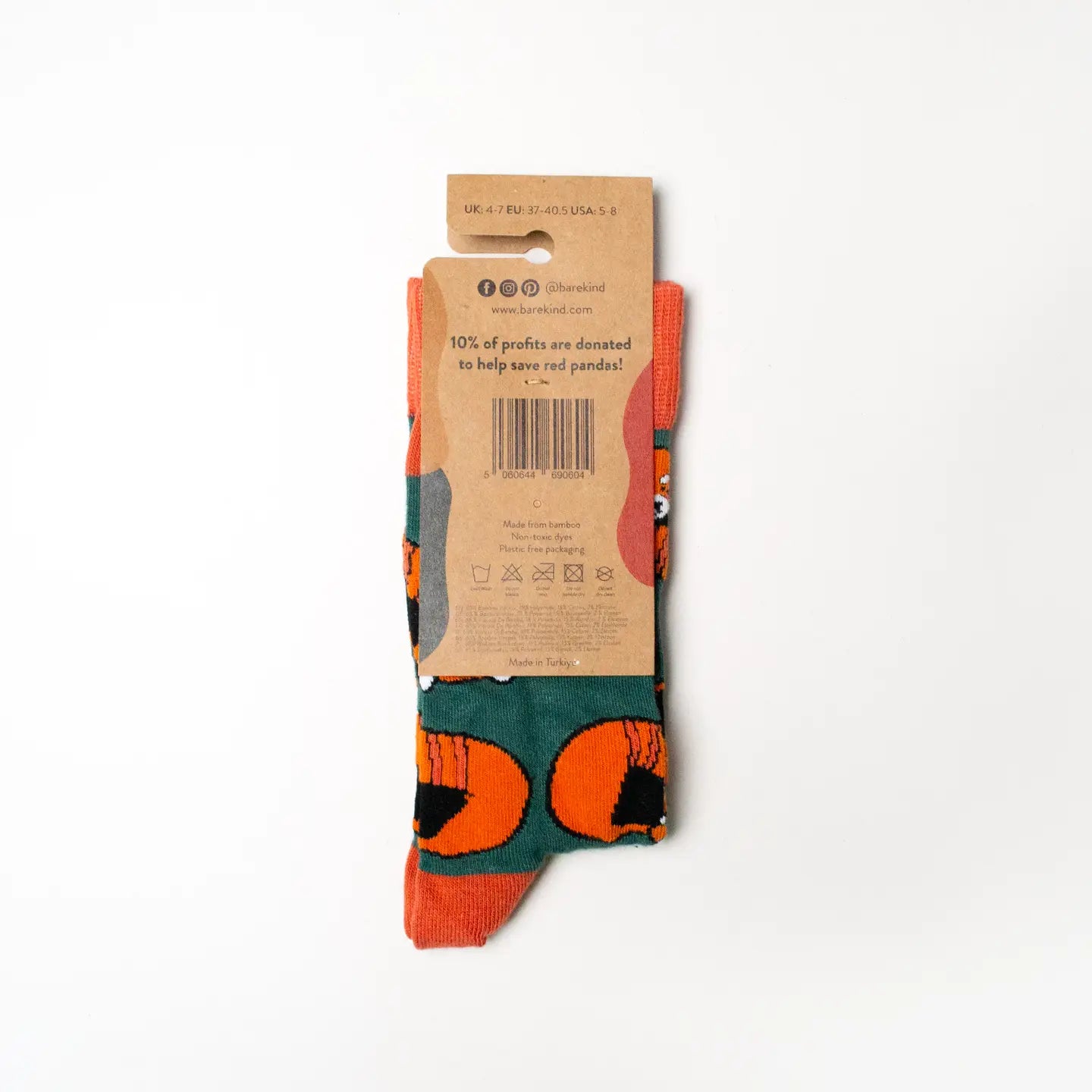 Red Panda Socks | Bamboo Socks | Green Socks